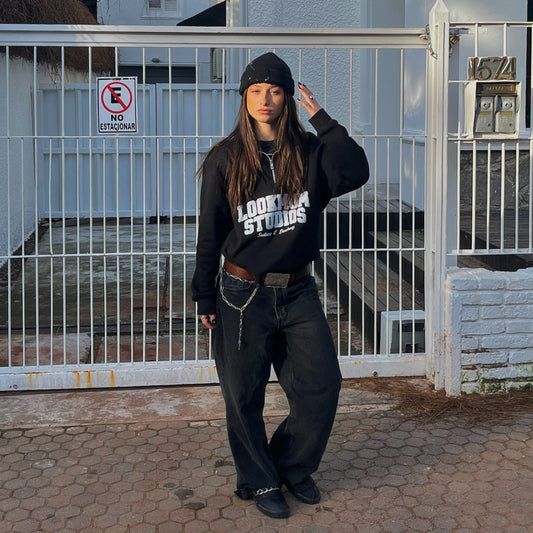 Buzo Zip Black College